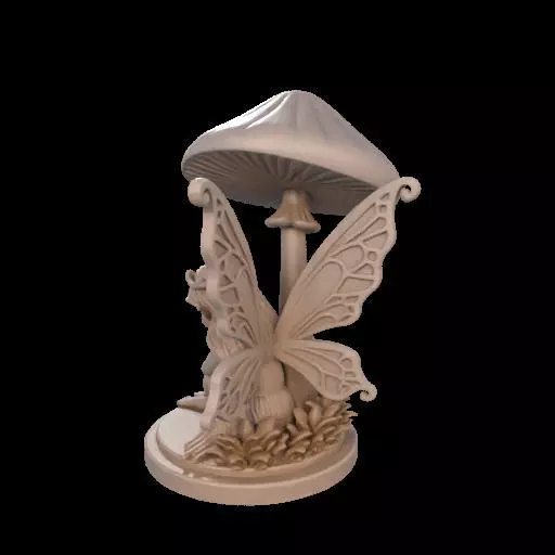 Fairy Under Mushroom  3D print model_12