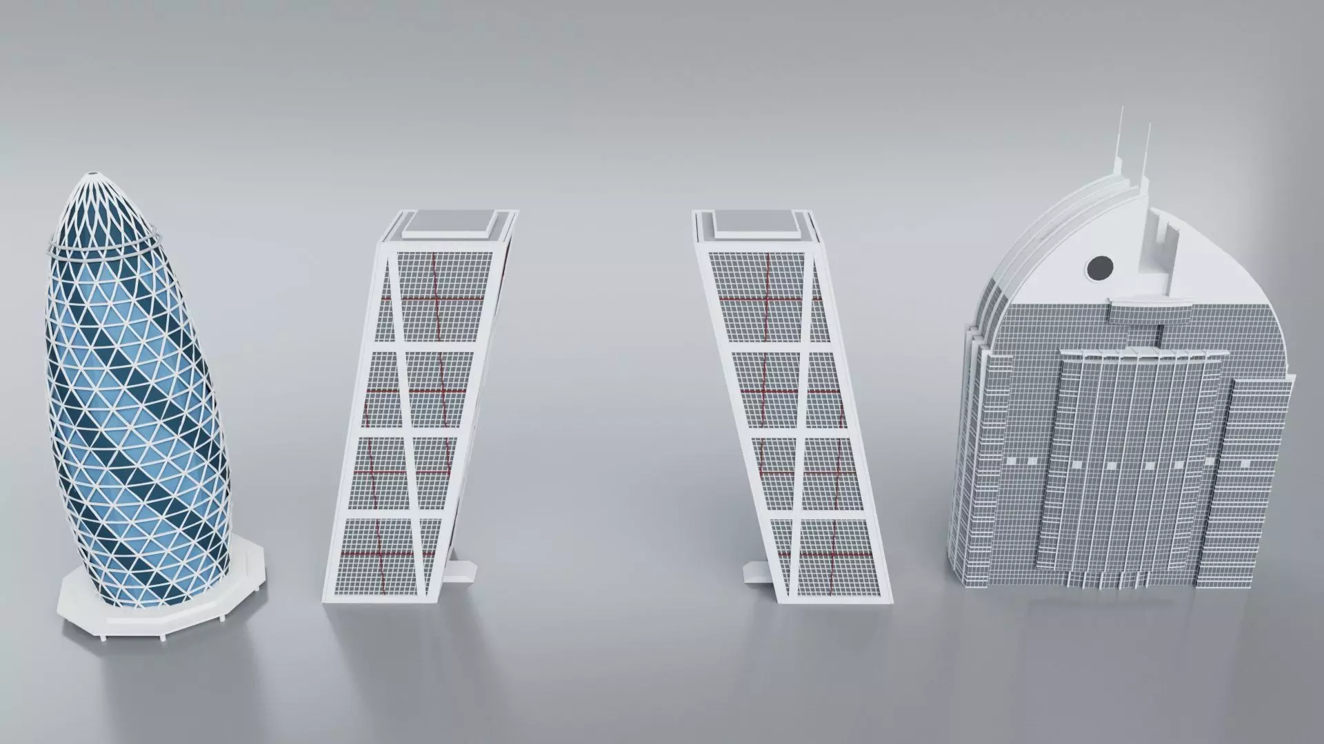 60 World Famous Skyscrapers Buildings - Realistic High Detailed Low-poly 3D model_14