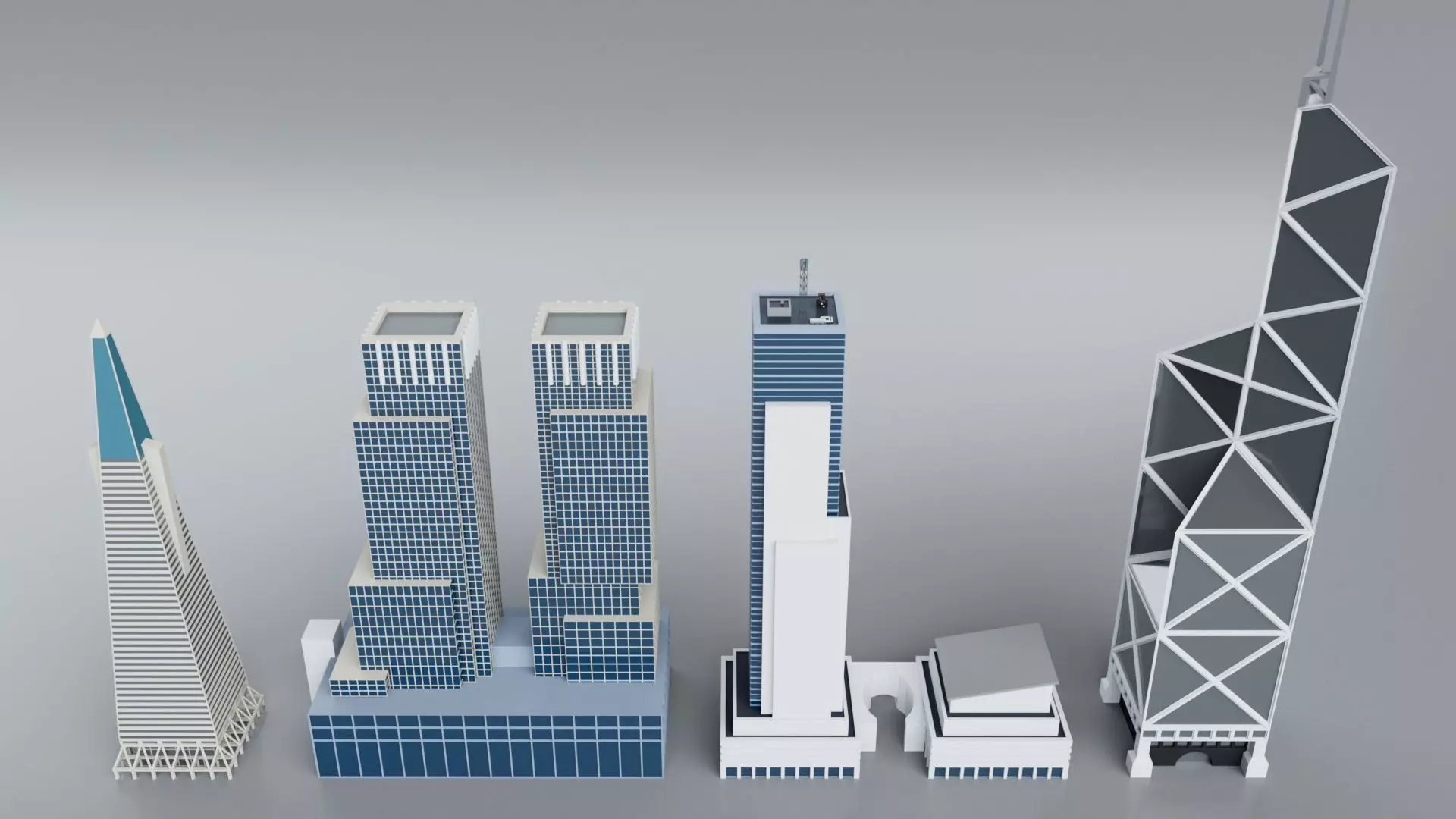 60 World Famous Skyscrapers Buildings - Realistic High Detailed Low-poly 3D model_9