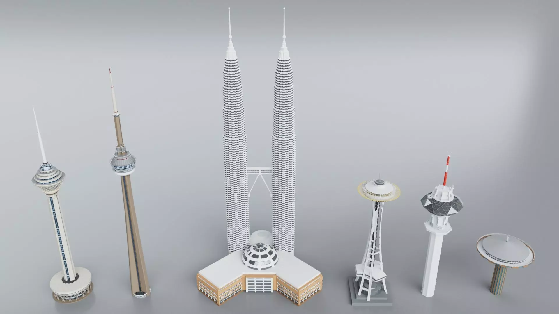 60 World Famous Skyscrapers Buildings - Realistic High Detailed Low-poly 3D model_11