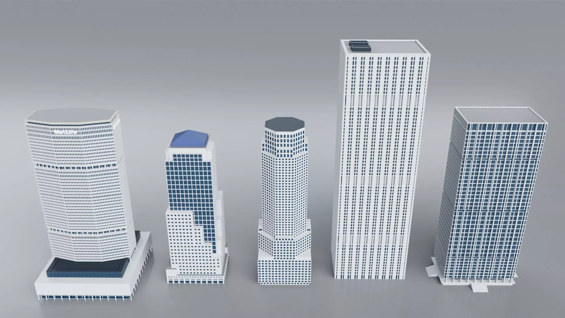 60 World Famous Skyscrapers Buildings - Realistic High Detailed Low-poly 3D model_5