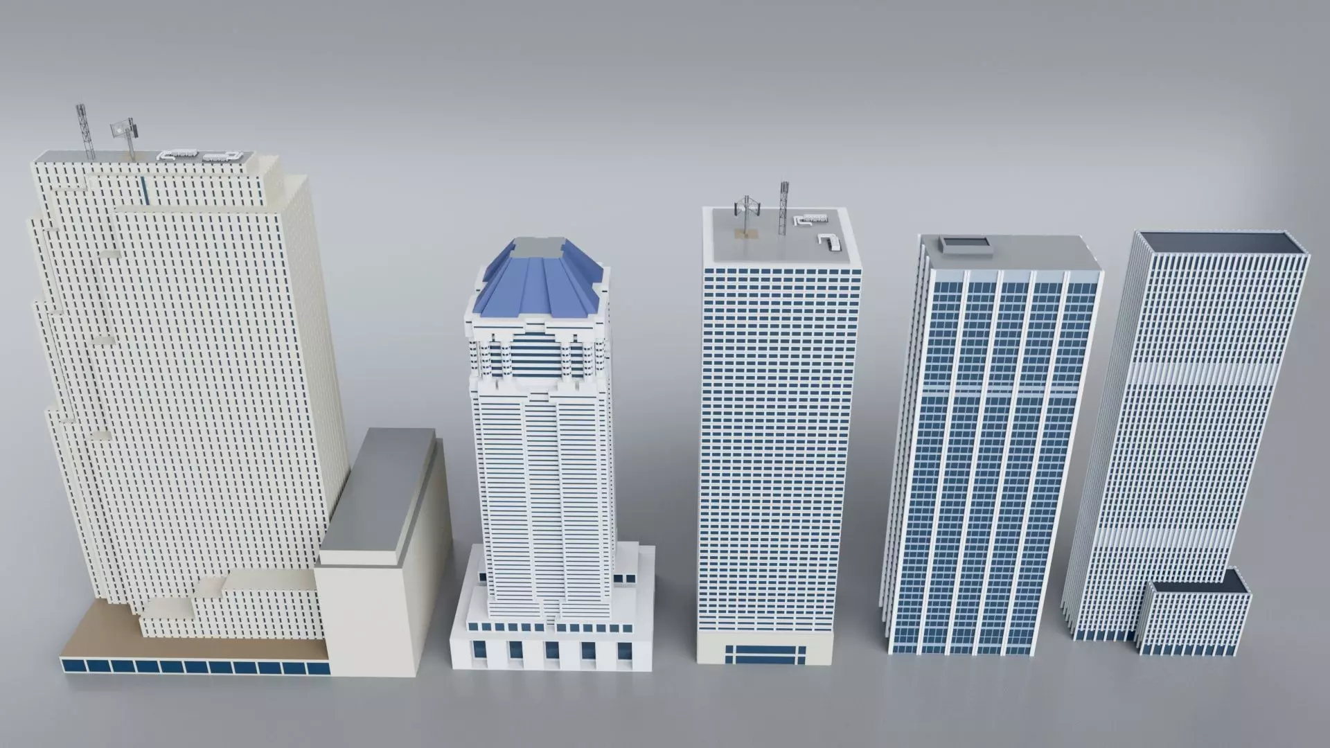 60 World Famous Skyscrapers Buildings - Realistic High Detailed Low-poly 3D model_7