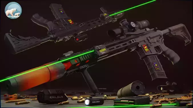 AR15 - Modular Pack Low-poly 3D model