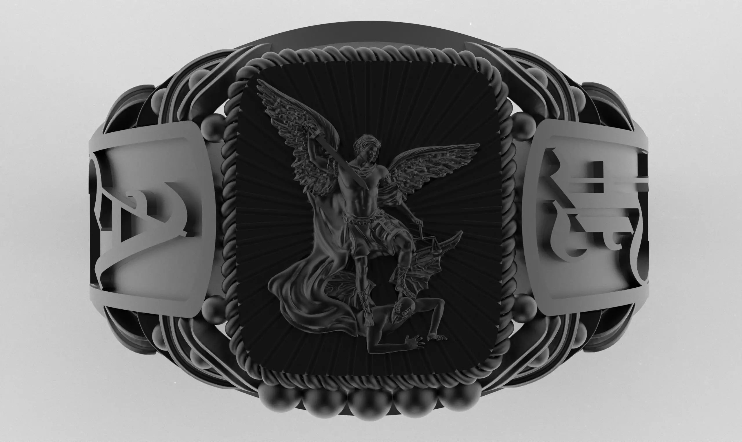 Divine Saint Michael Archangel Ring 3D print model