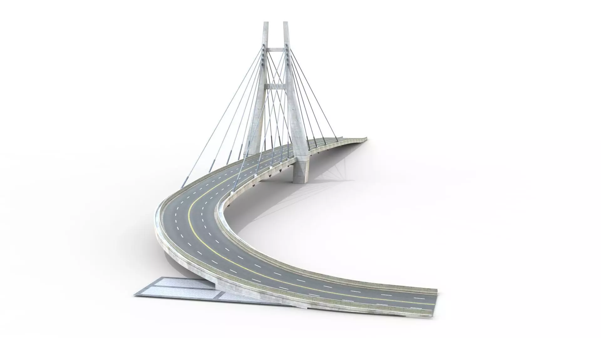 Bridge Road Game Ready 3D model_4