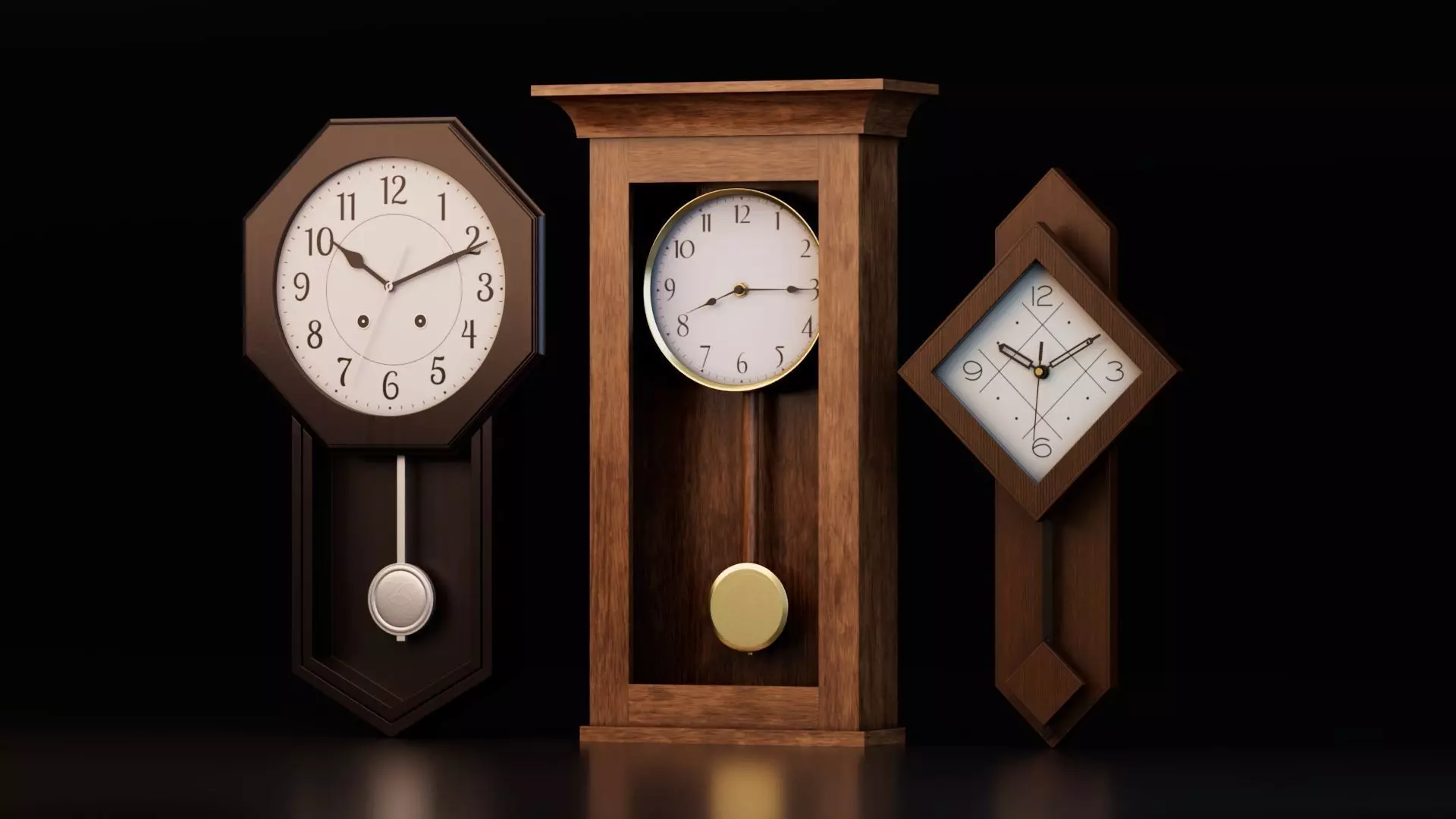 Wall Clock 3D Model Pack 3D model_0