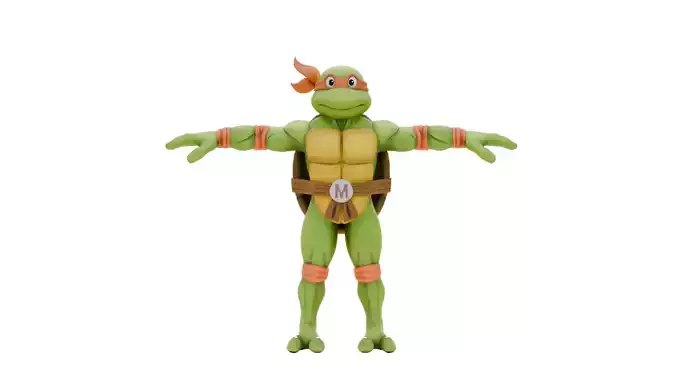 TMNT Michelangelo Cartoon Low-poly 3D model