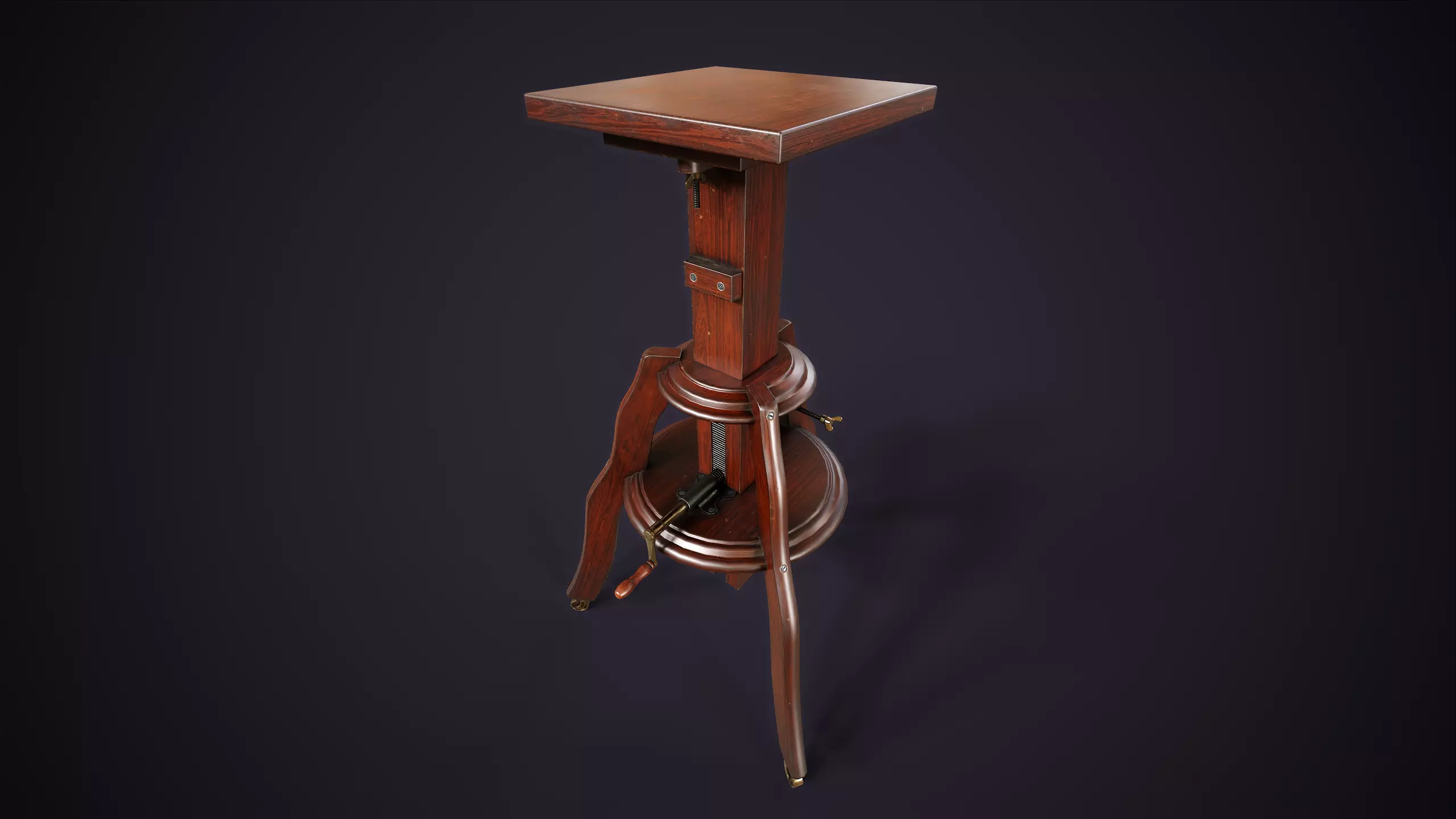 Vintage Camera with Tripod Low-poly 3D model_14