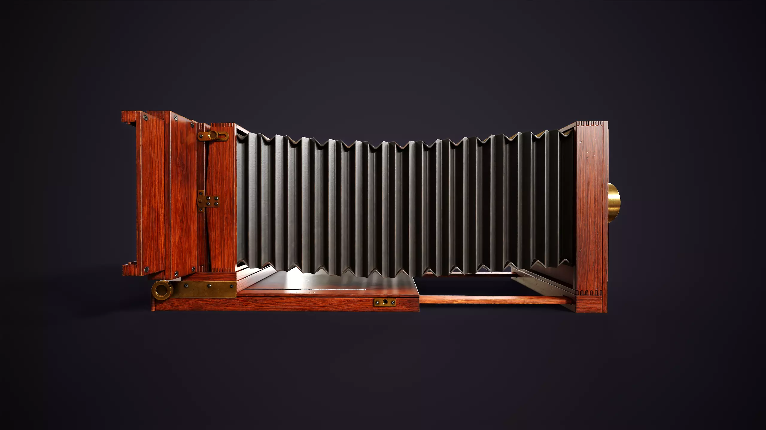 Vintage Camera with Tripod Low-poly 3D model_22