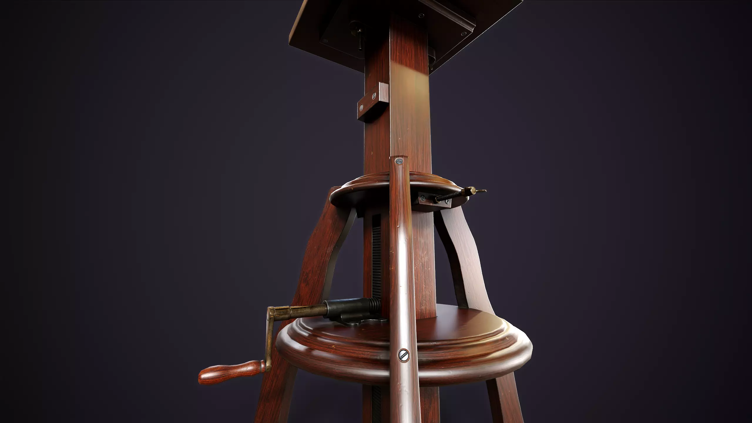 Vintage Camera with Tripod Low-poly 3D model_16