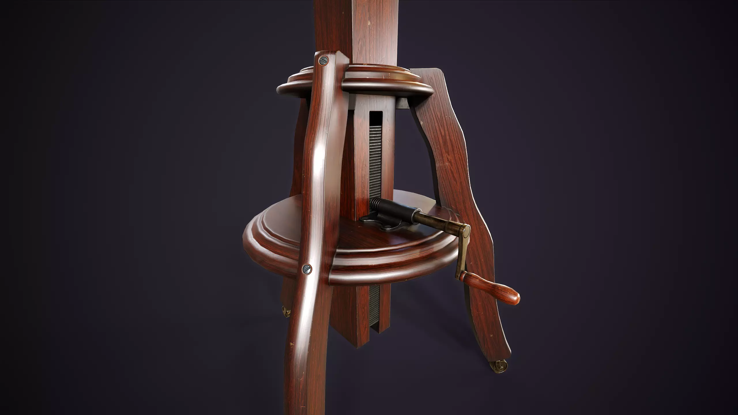 Vintage Camera with Tripod Low-poly 3D model_15