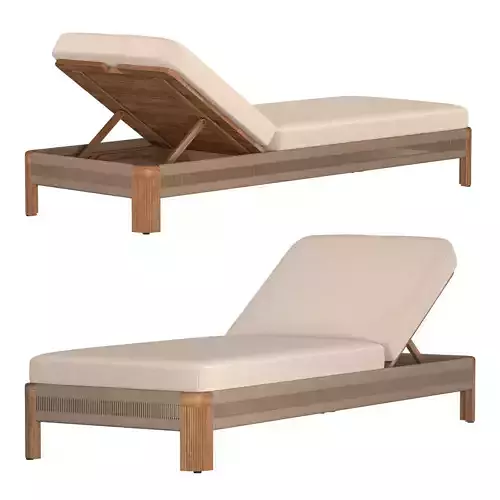 Striata Teak Adjustable Chaise 3D model