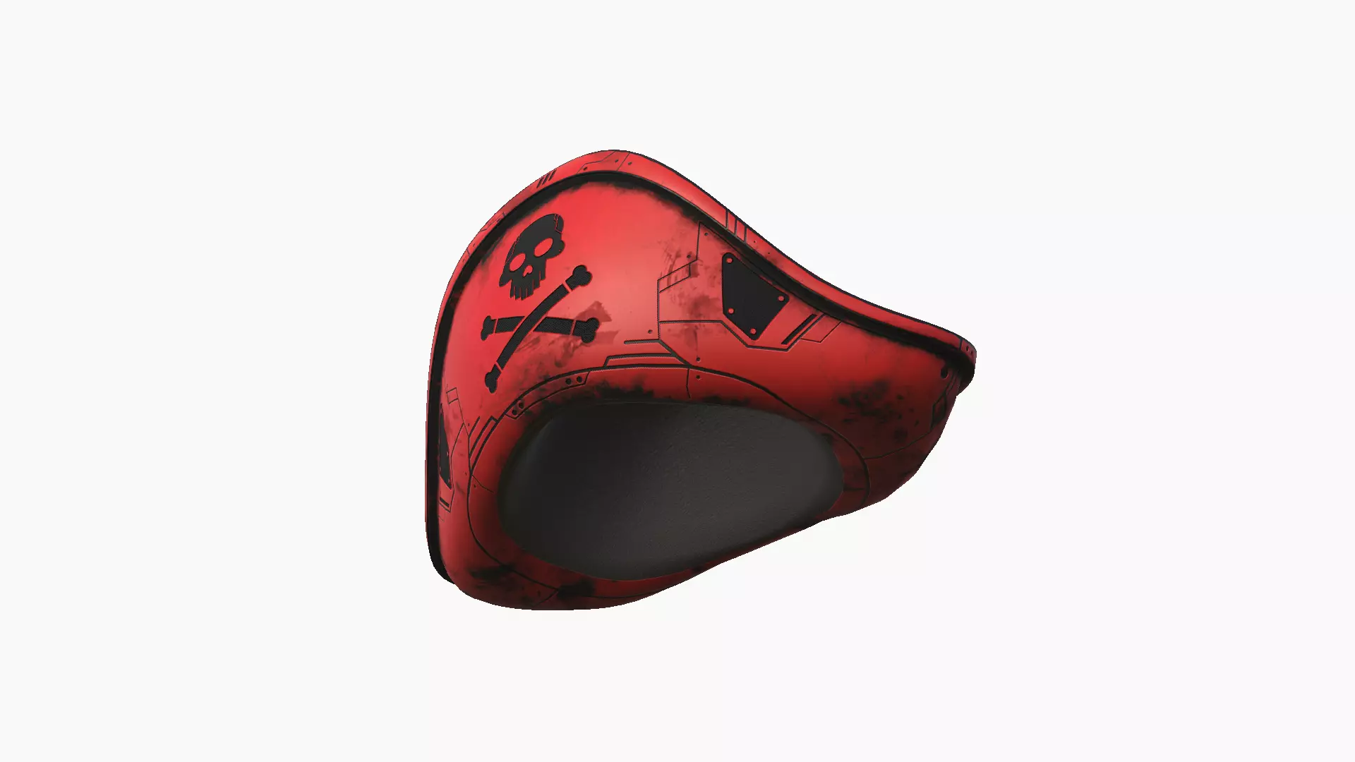 SciFi Pirate Hat A10 - Futuristic Character Design Low-poly 3D model_3