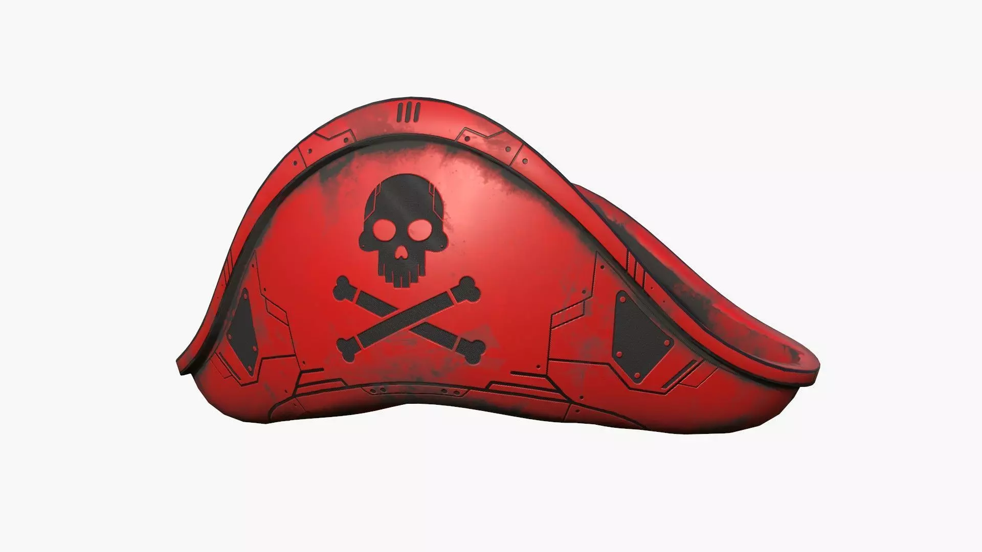 SciFi Pirate Hat A10 - Futuristic Character Design Low-poly 3D model_0