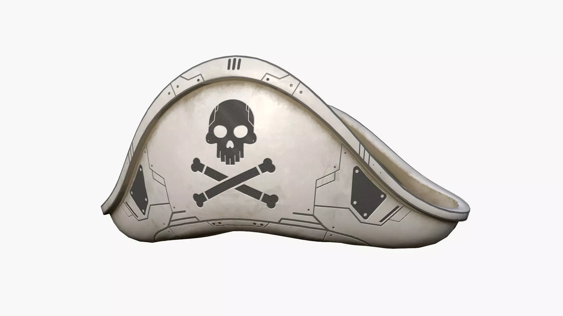 SciFi Pirate Hat A09 - Futuristic Character Design Low-poly 3D model_0