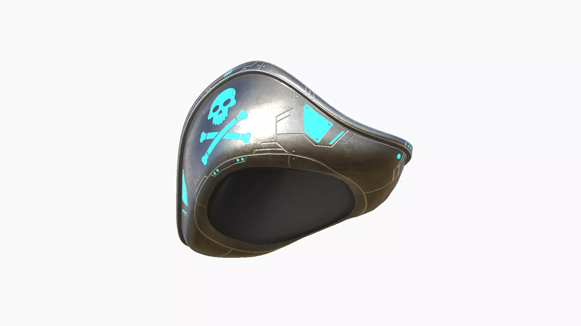 SciFi Pirate Hat A07 - Futuristic Character Design Low-poly 3D model_3