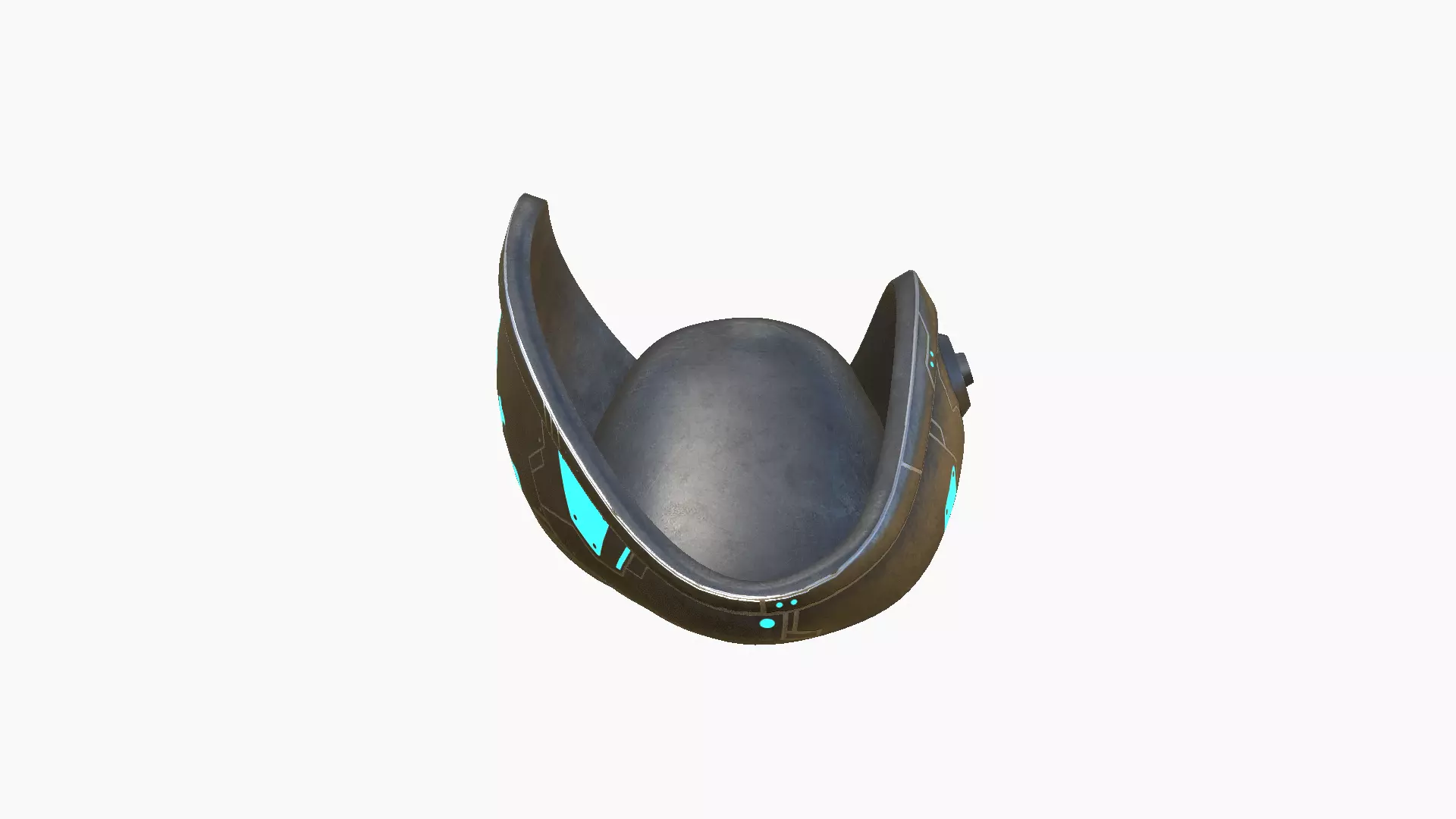SciFi Pirate Hat A07 - Futuristic Character Design Low-poly 3D model_4
