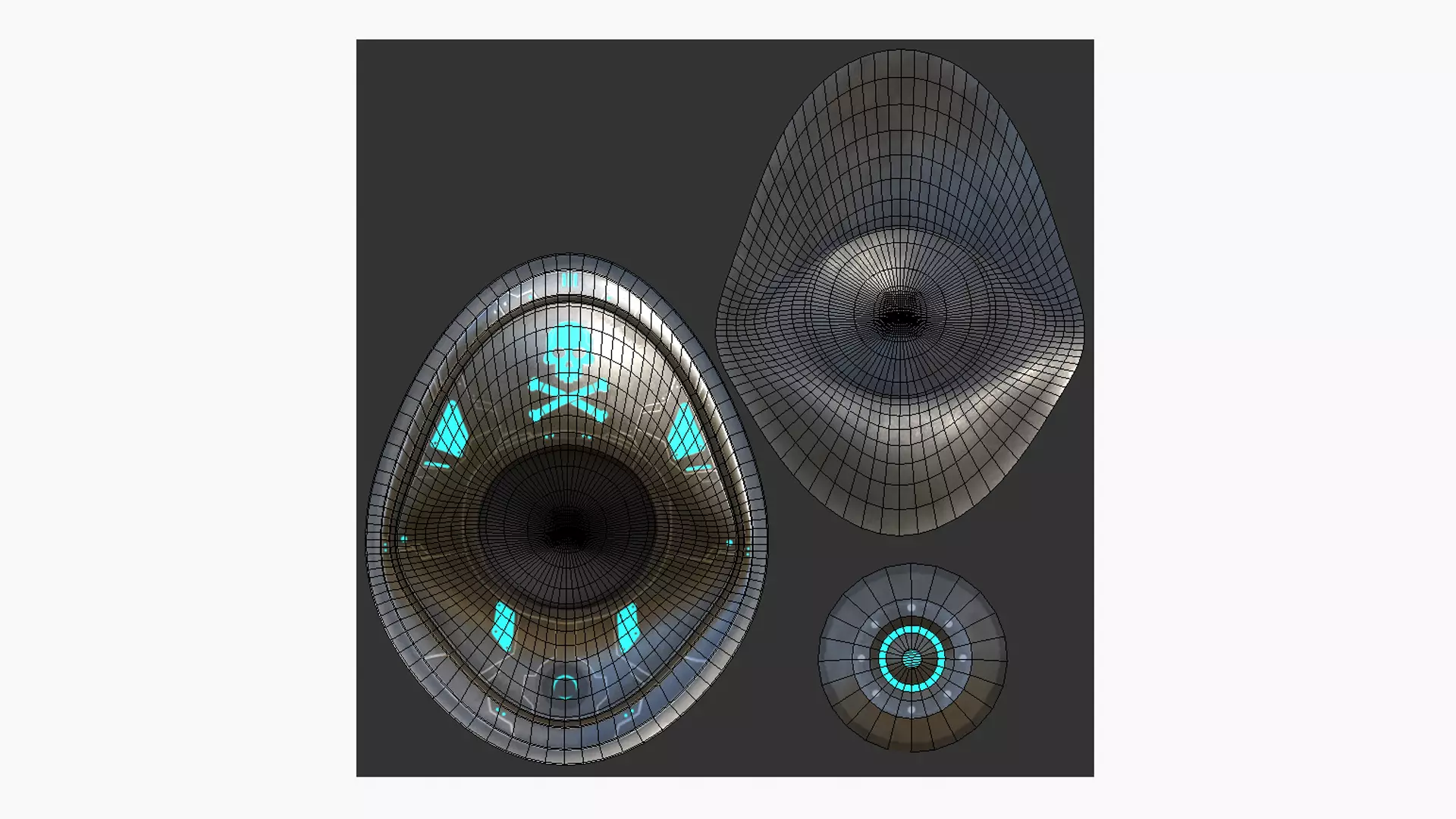 SciFi Pirate Hat A07 - Futuristic Character Design Low-poly 3D model_5