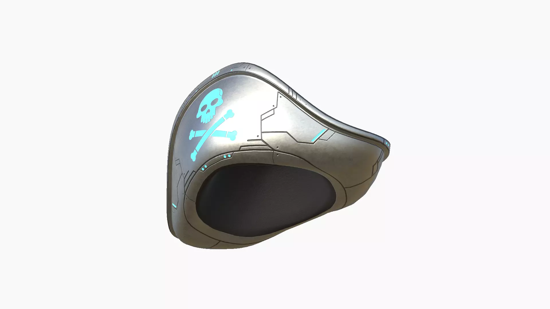 SciFi Pirate Hat A06 - Futuristic Character Design Low-poly 3D model_3