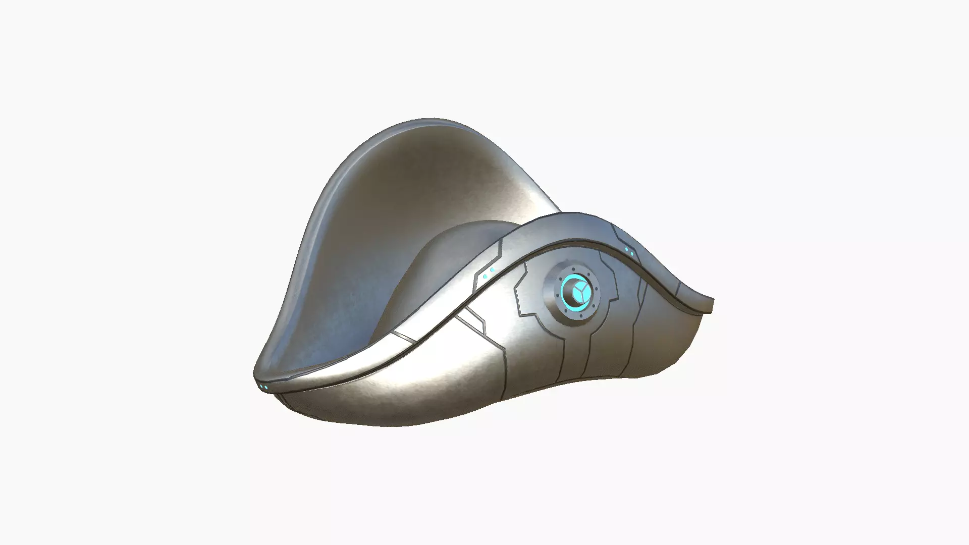 SciFi Pirate Hat A06 - Futuristic Character Design Low-poly 3D model_2