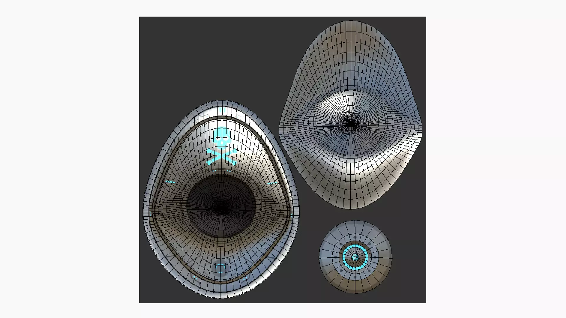 SciFi Pirate Hat A06 - Futuristic Character Design Low-poly 3D model_5