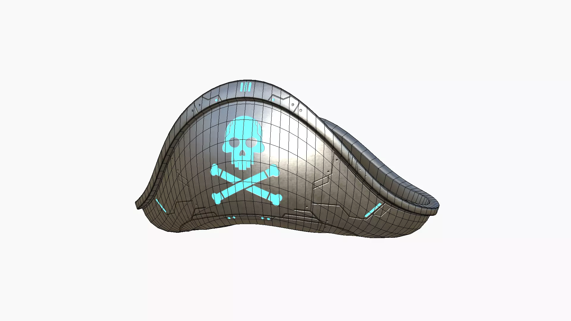 SciFi Pirate Hat A06 - Futuristic Character Design Low-poly 3D model_6