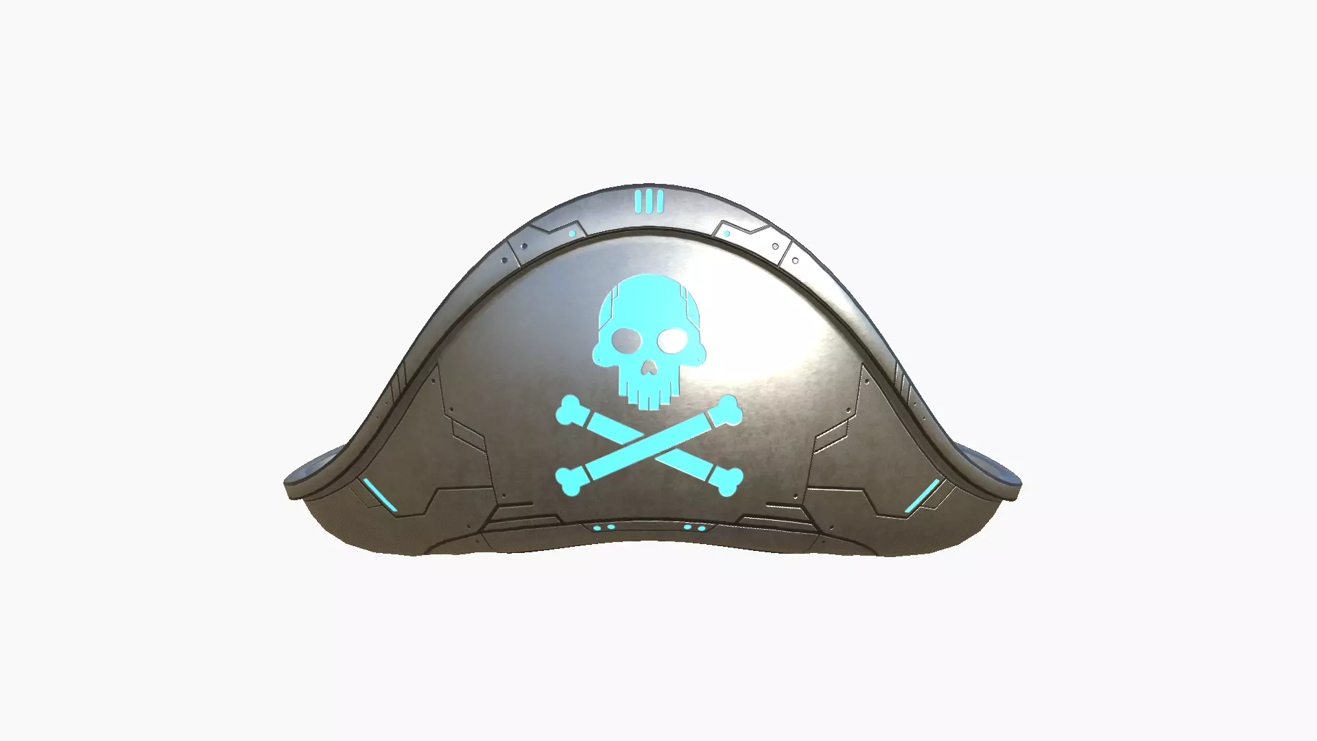 SciFi Pirate Hat A06 - Futuristic Character Design Low-poly 3D model_1