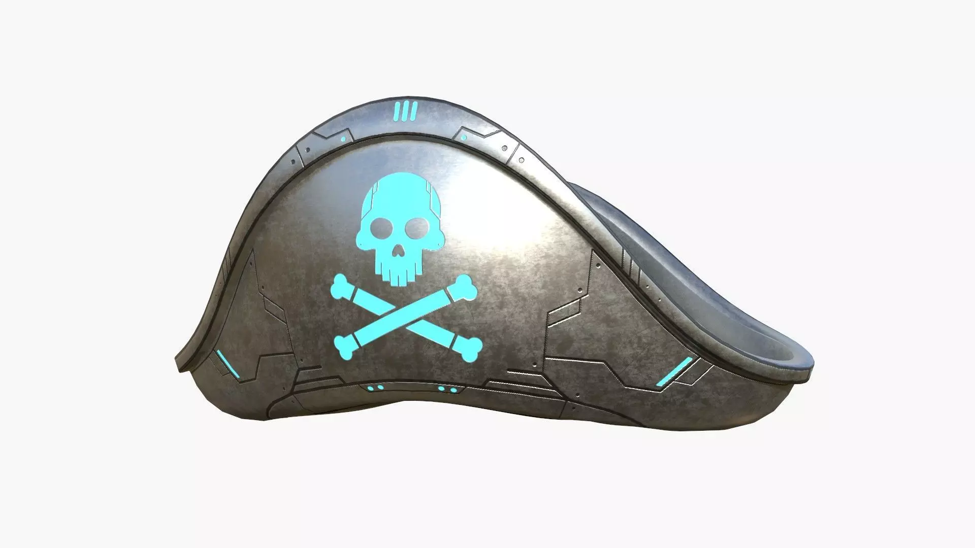 SciFi Pirate Hat A06 - Futuristic Character Design Low-poly 3D model_0