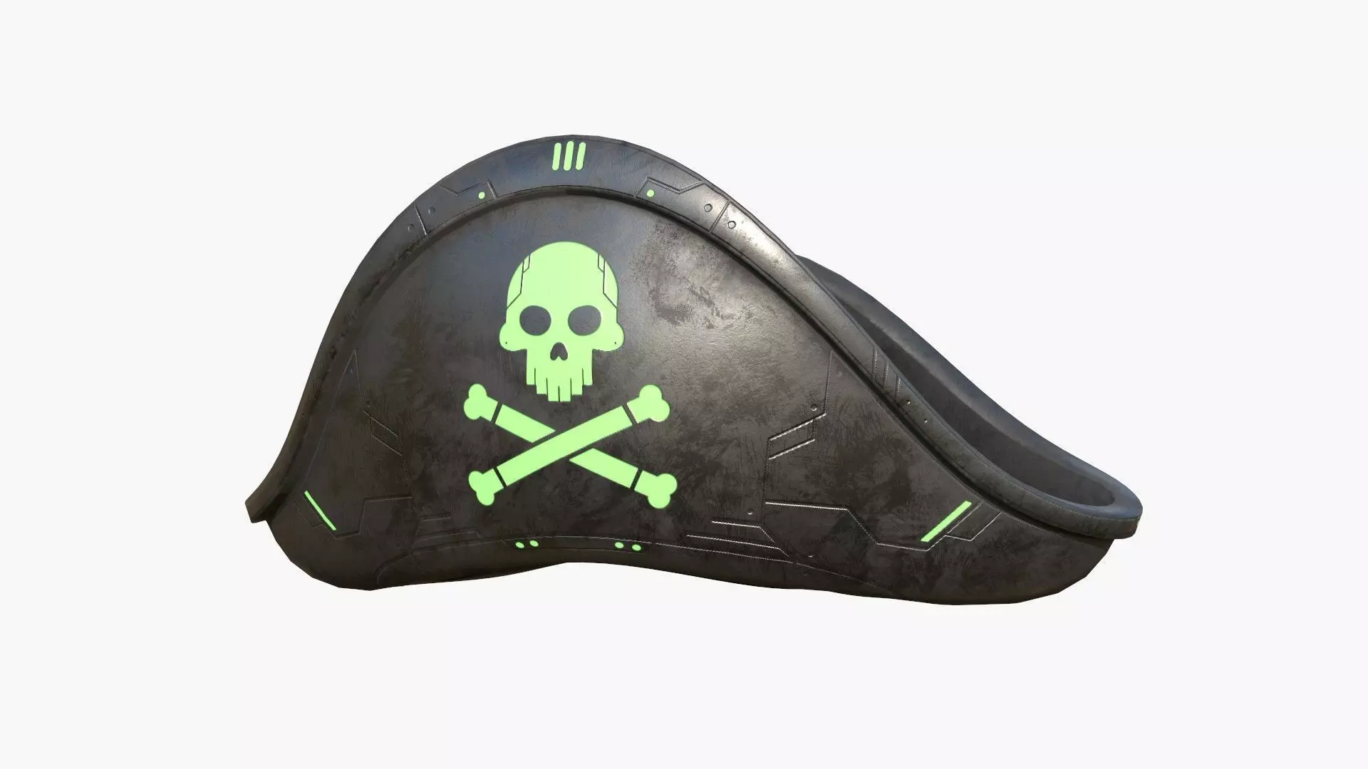 SciFi Pirate Hat A05 - Futuristic Character Design Low-poly 3D model