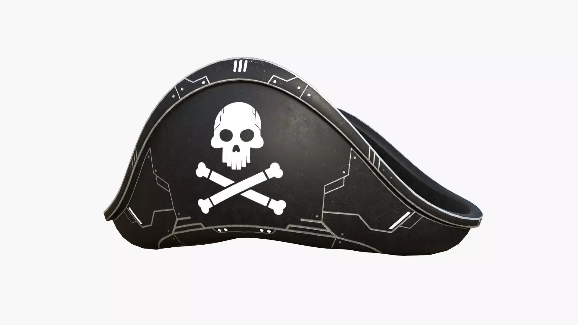 SciFi Pirate Hat A04 - Futuristic Character Design Low-poly 3D model