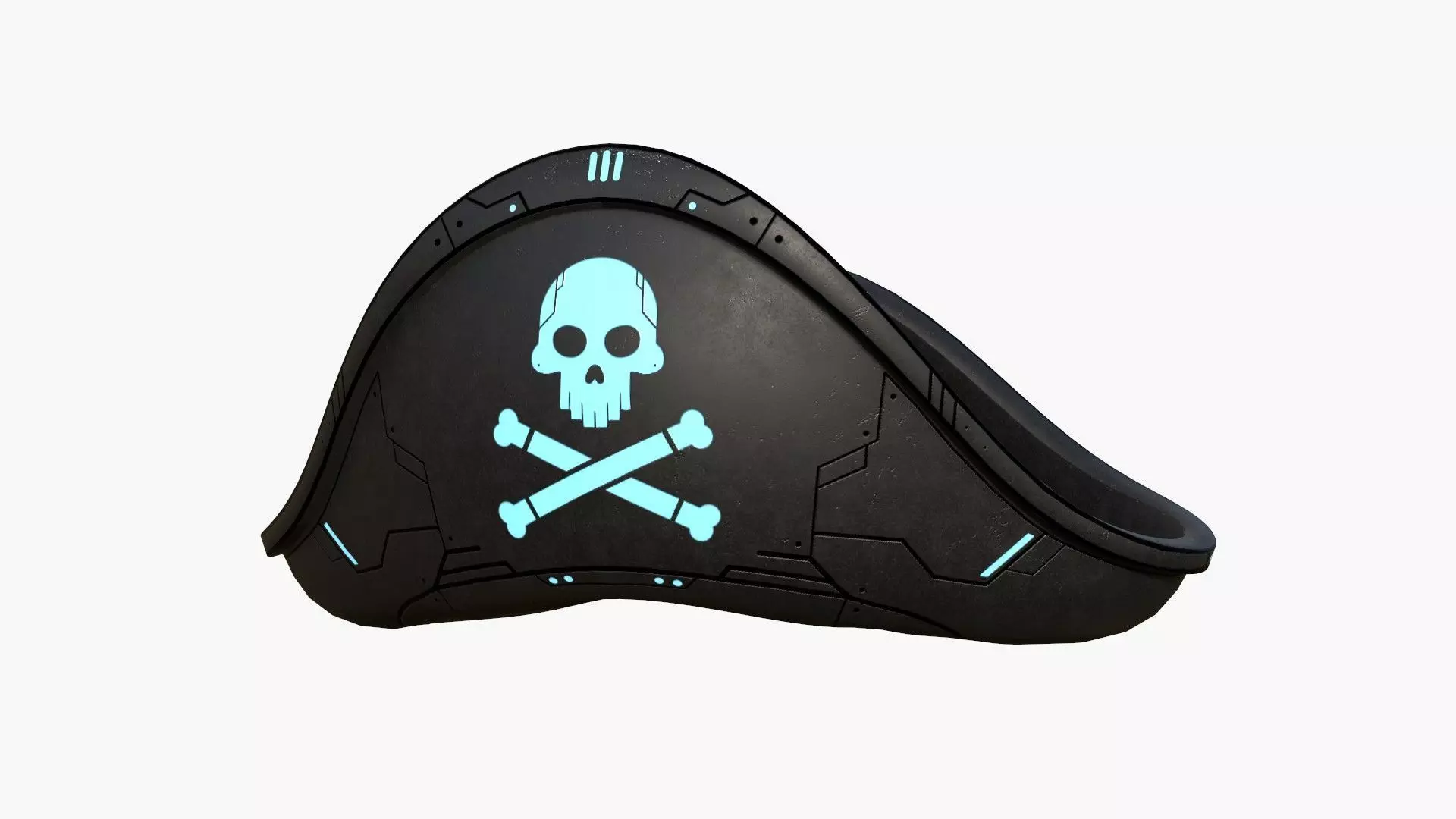 SciFi Pirate Hat A03 - Futuristic Character Design Low-poly 3D model