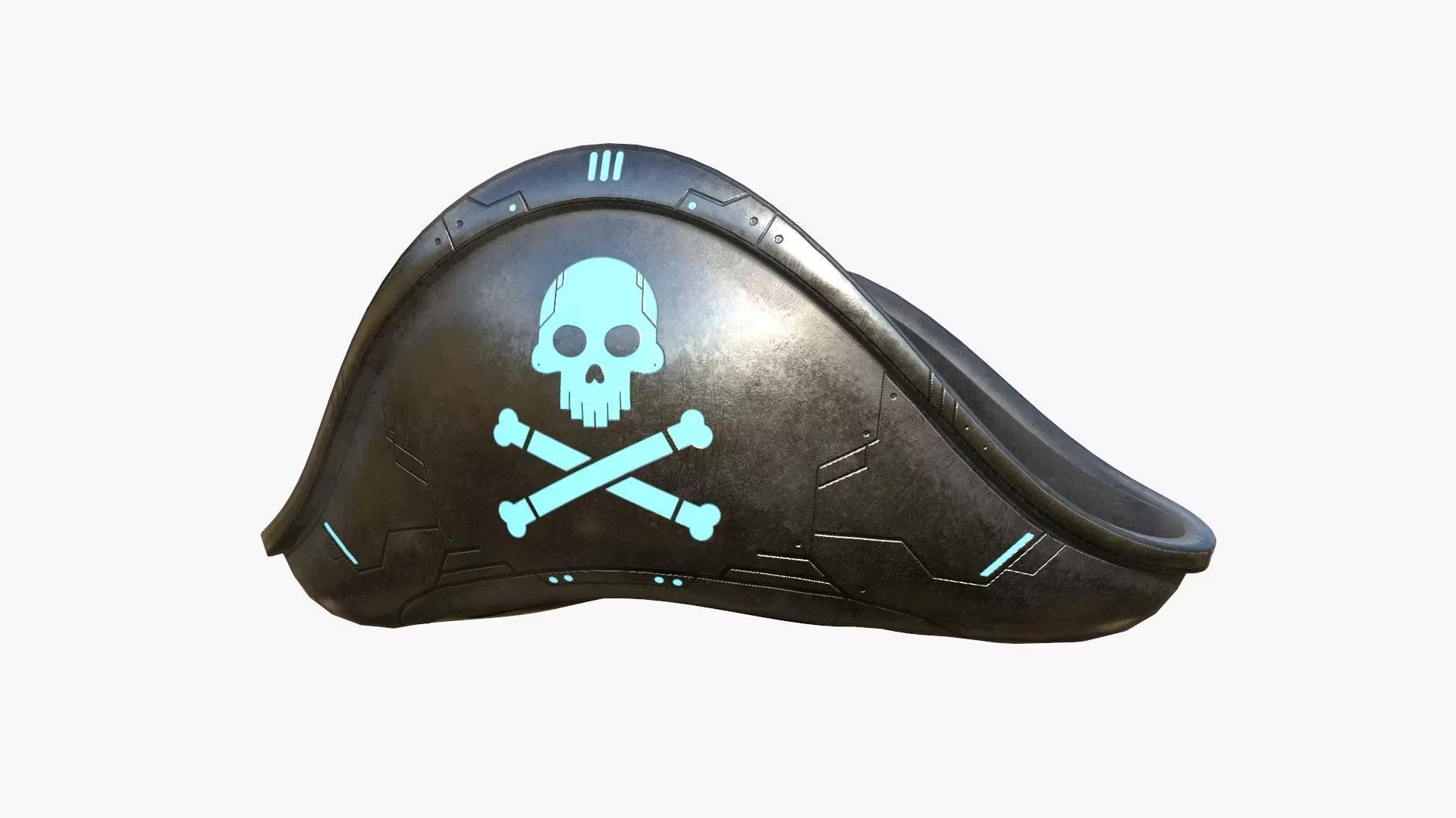 SciFi Pirate Hat A01 - Futuristic Character Design Low-poly 3D model_0