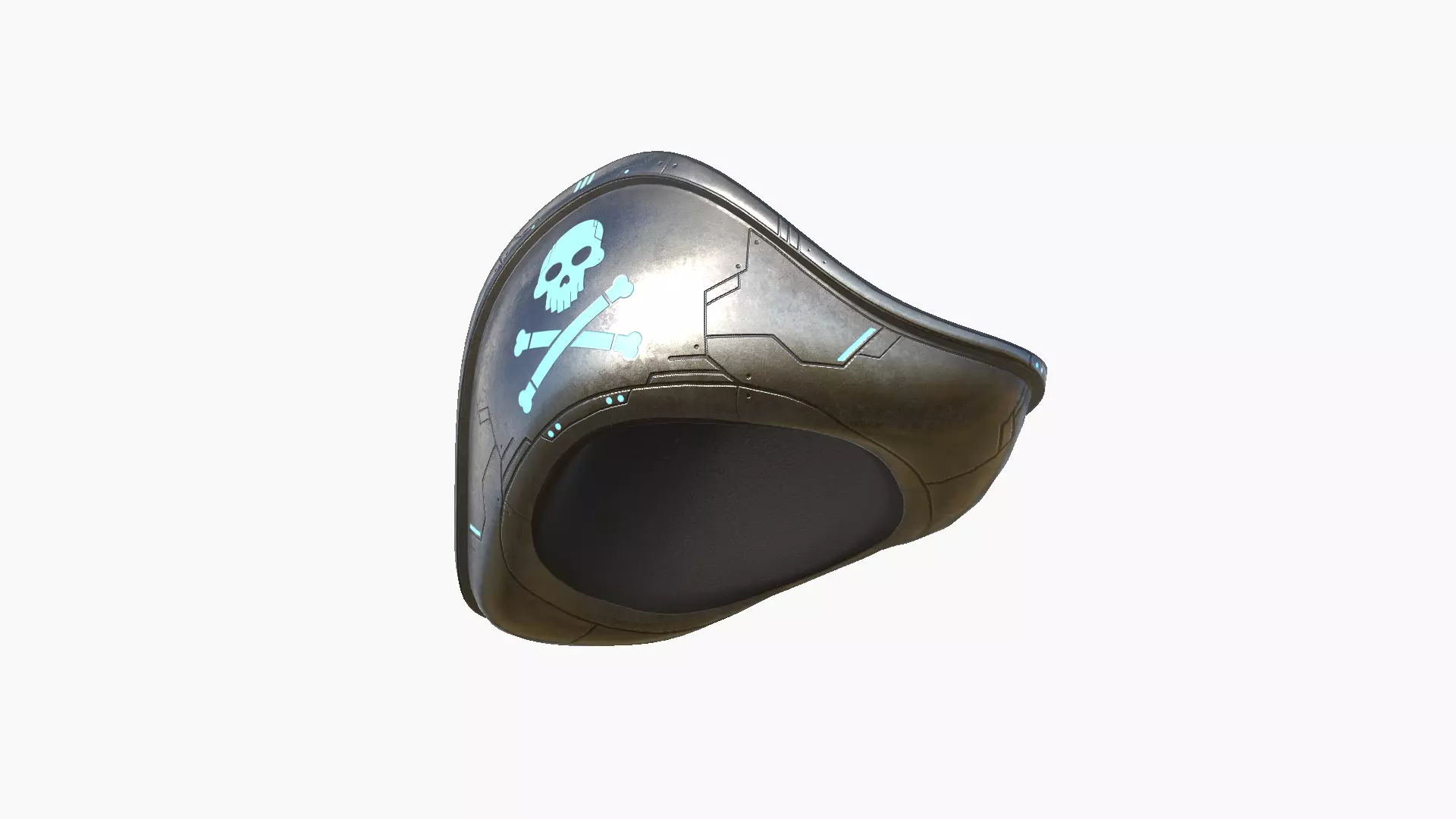 SciFi Pirate Hat A01 - Futuristic Character Design Low-poly 3D model_3