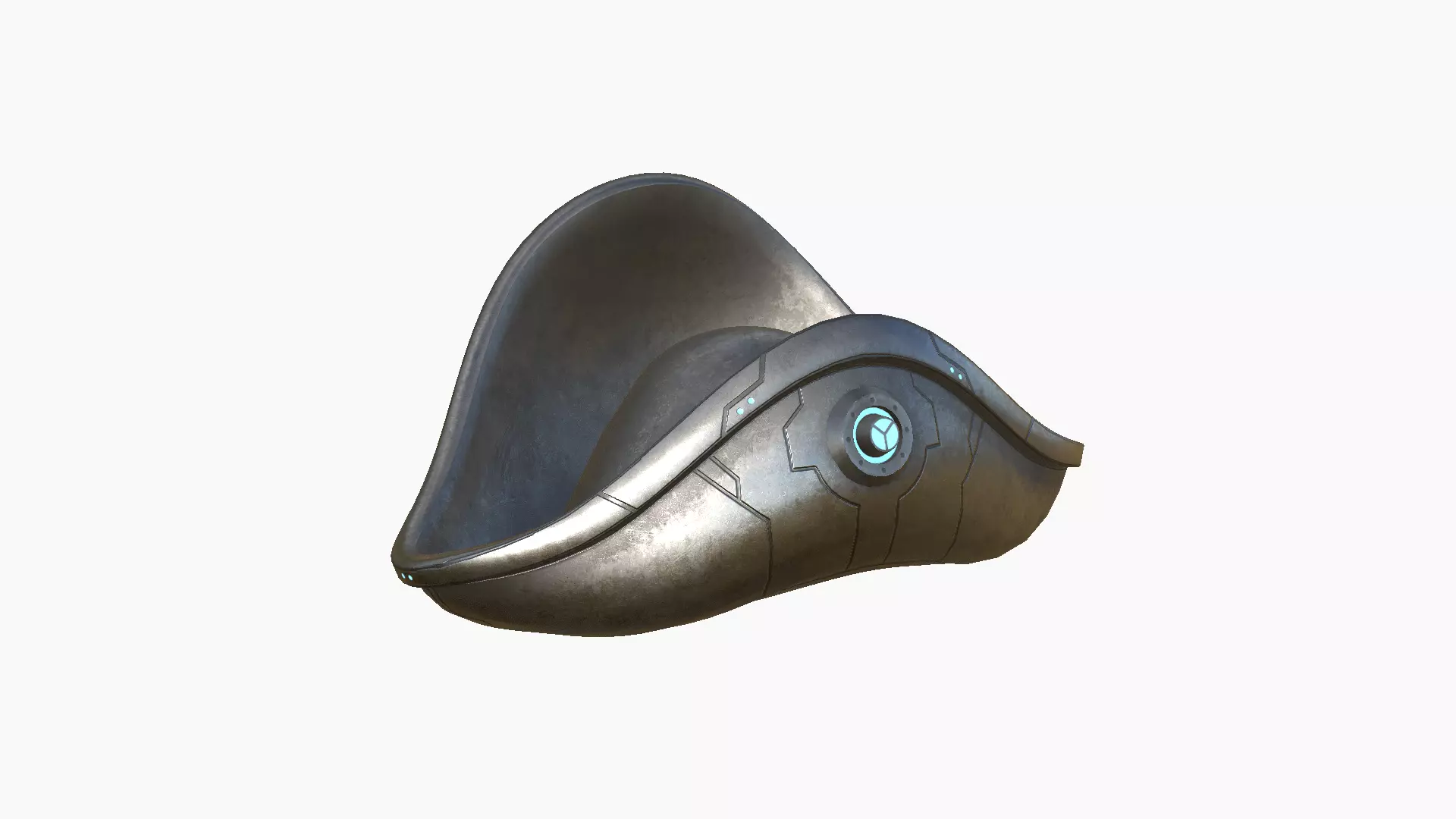 SciFi Pirate Hat A01 - Futuristic Character Design Low-poly 3D model_2