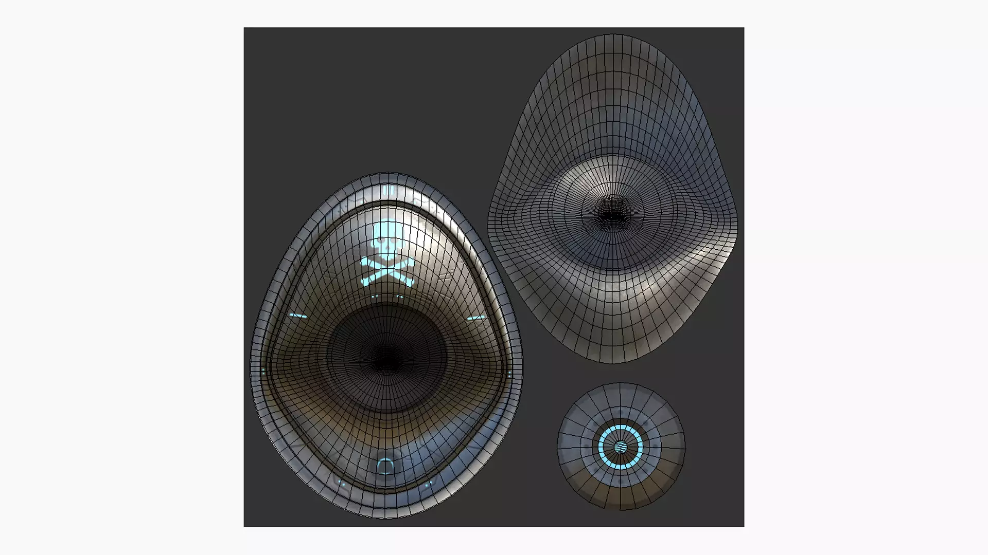 SciFi Pirate Hat A01 - Futuristic Character Design Low-poly 3D model_5