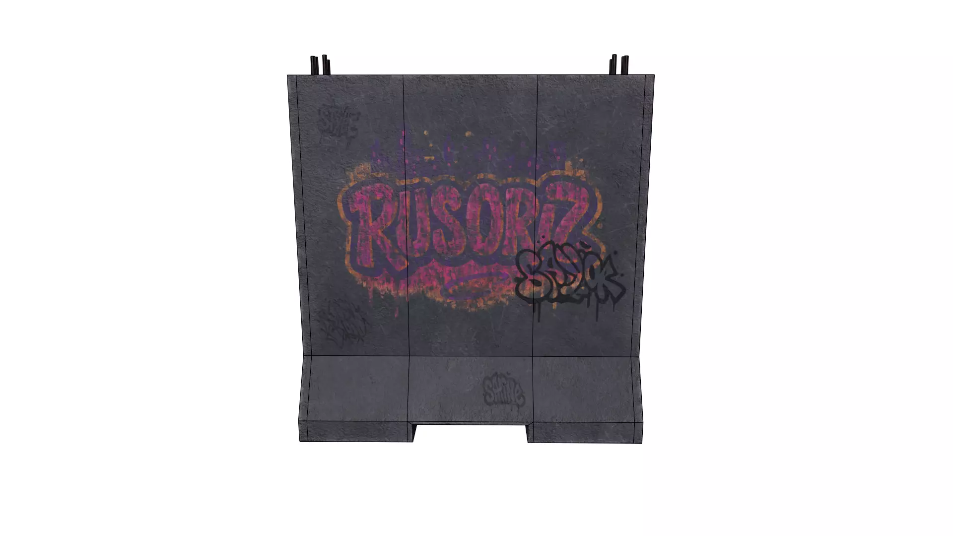 Concrete Barrier RoadBlock 3D model_10