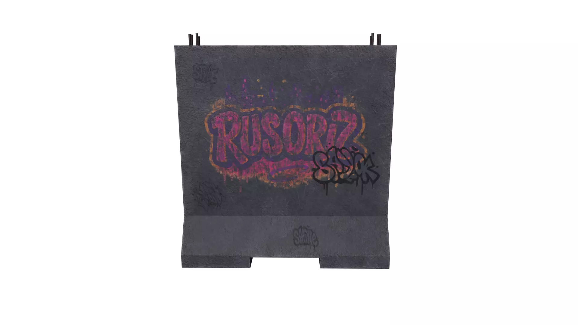 Concrete Barrier RoadBlock 3D model_5