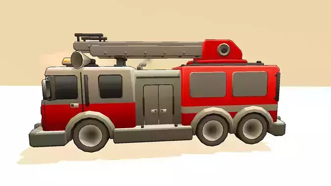 Toon Fire Brigade Vehicle  Stylized