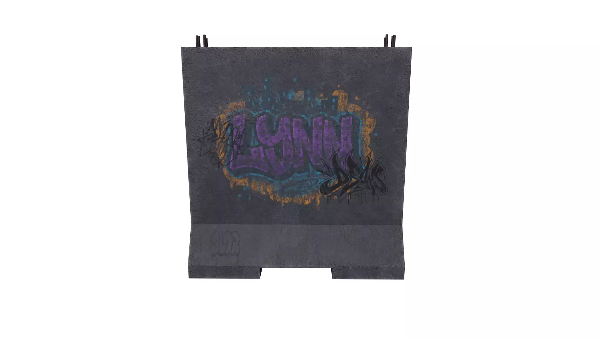 Concrete Barrier RoadBlock 3D model_5