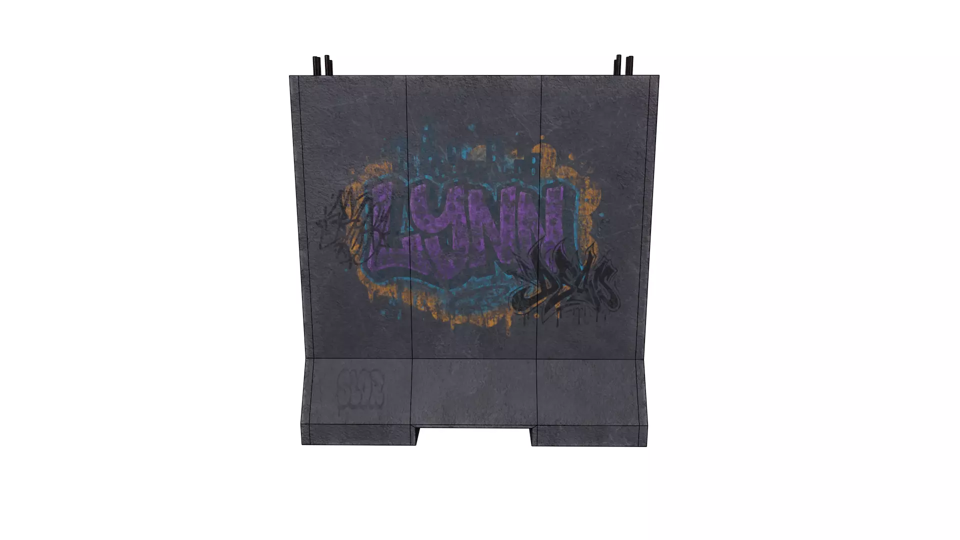 Concrete Barrier RoadBlock 3D model_10