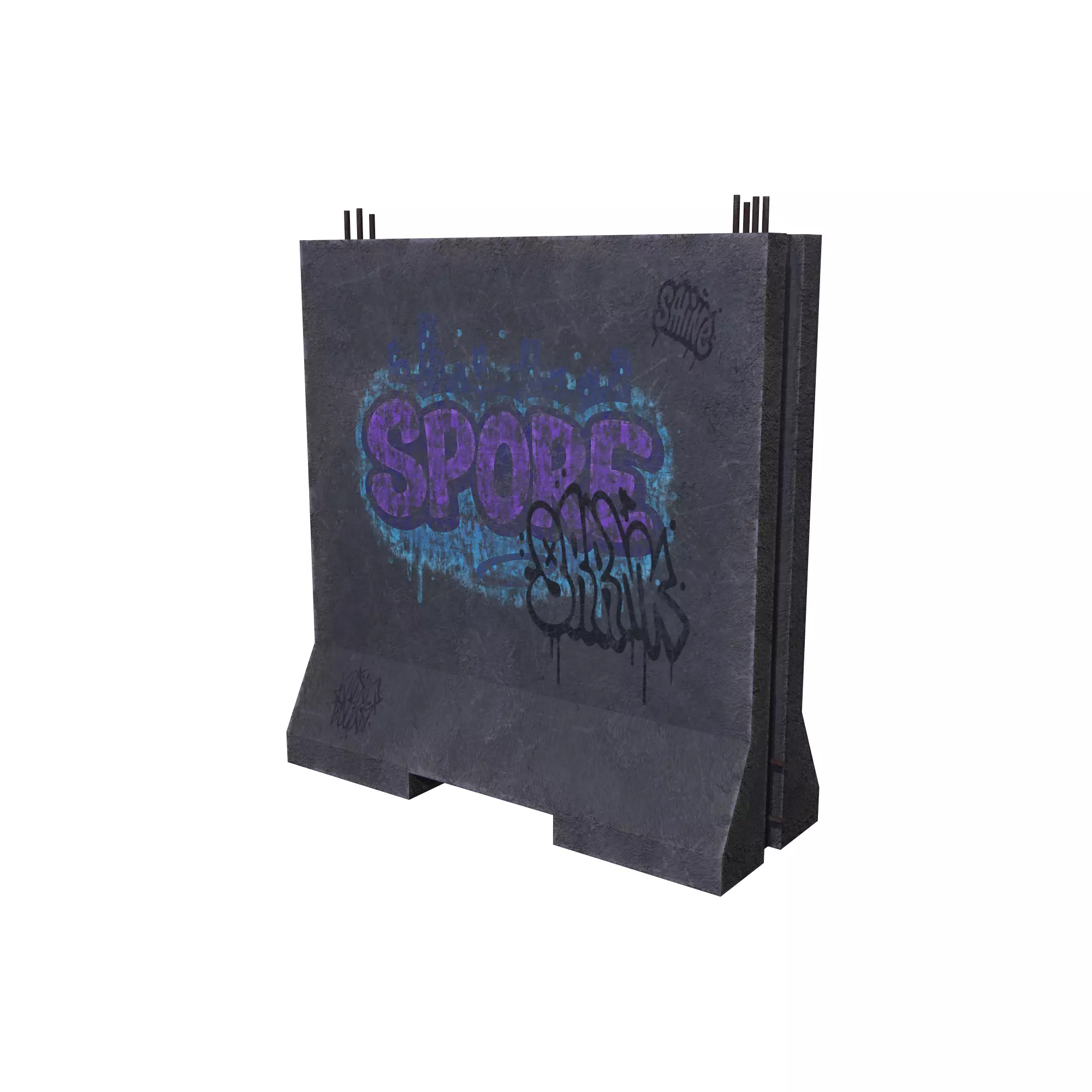 Concrete Barrier RoadBlock 3D model_0