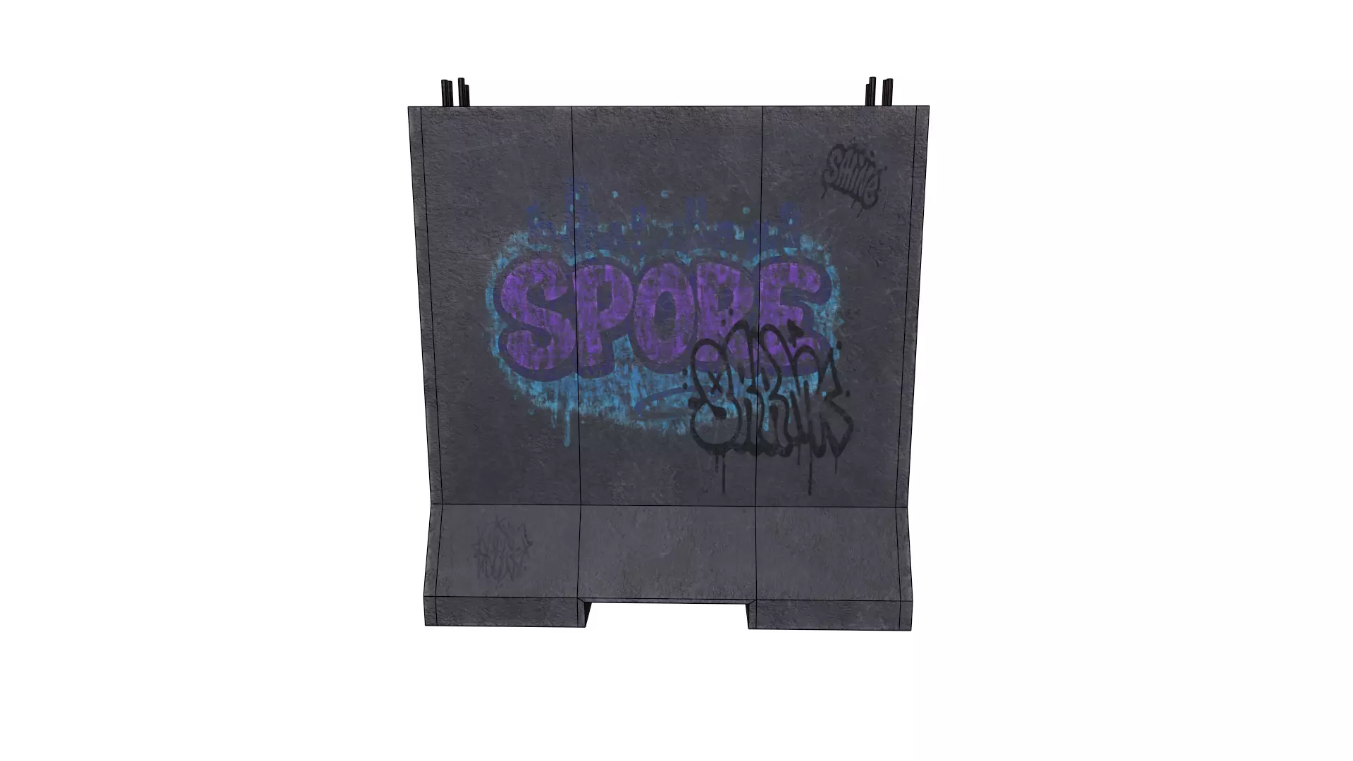 Concrete Barrier RoadBlock 3D model_9