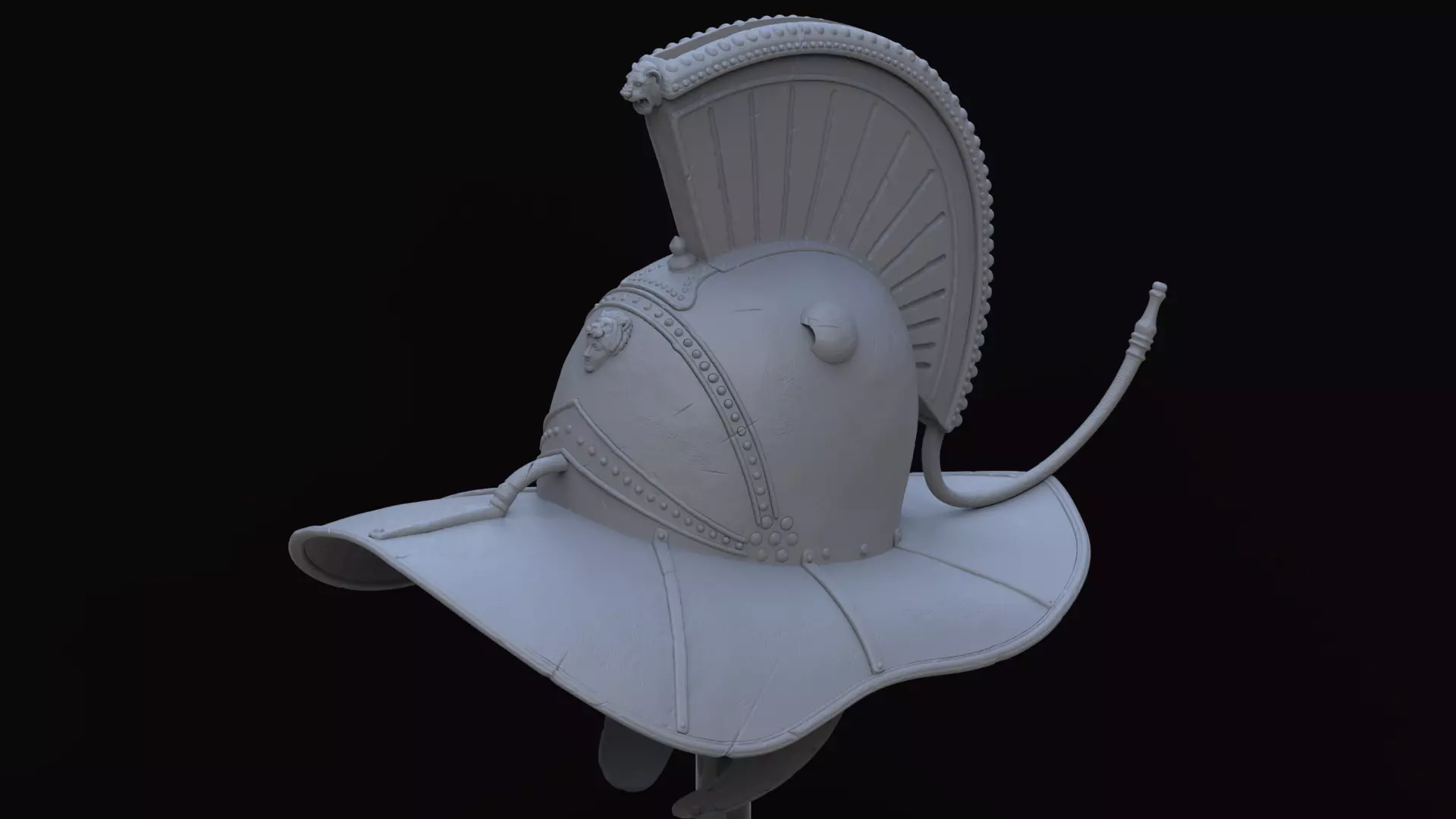 Hoplomachus Gladiator Helmet   Printable STL n HighPoly Model 3D print model_9