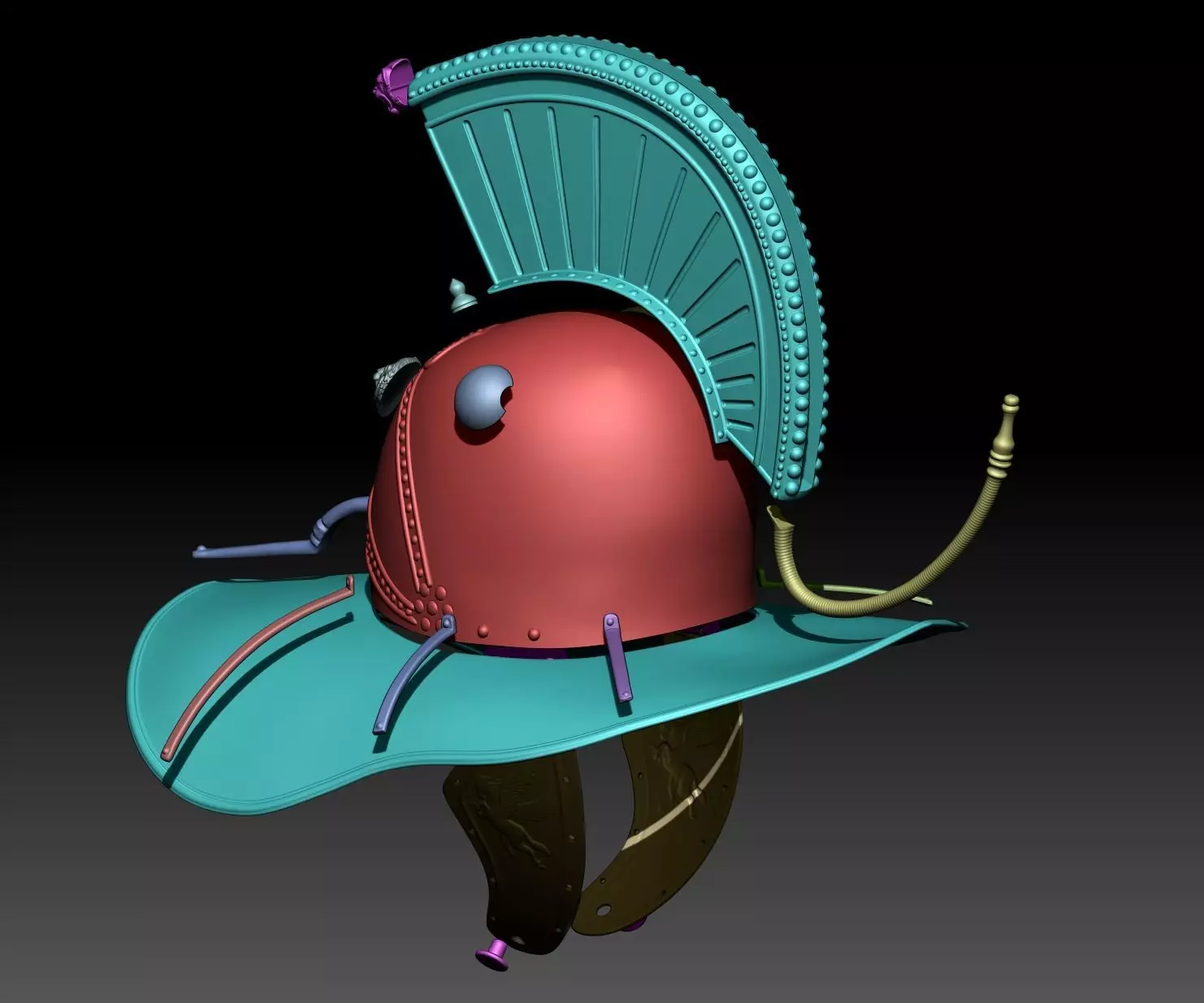 Hoplomachus Gladiator Helmet   Printable STL n HighPoly Model 3D print model_15