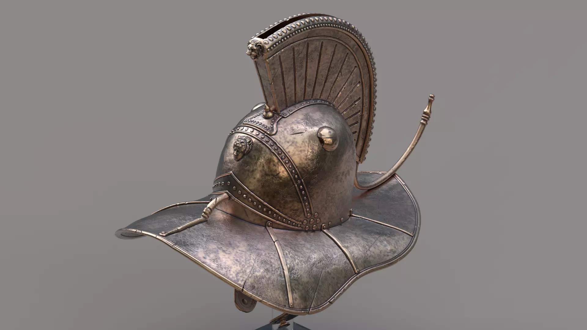 Hoplomachus Gladiator Helmet   Printable STL n HighPoly Model 3D print model_2