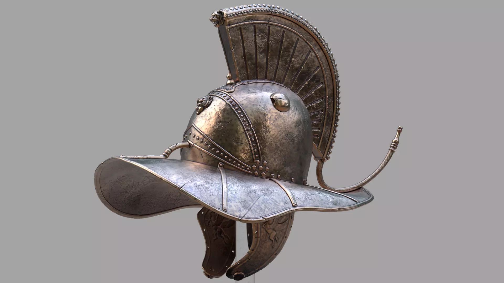 Hoplomachus Gladiator Helmet   Printable STL n HighPoly Model 3D print model_0