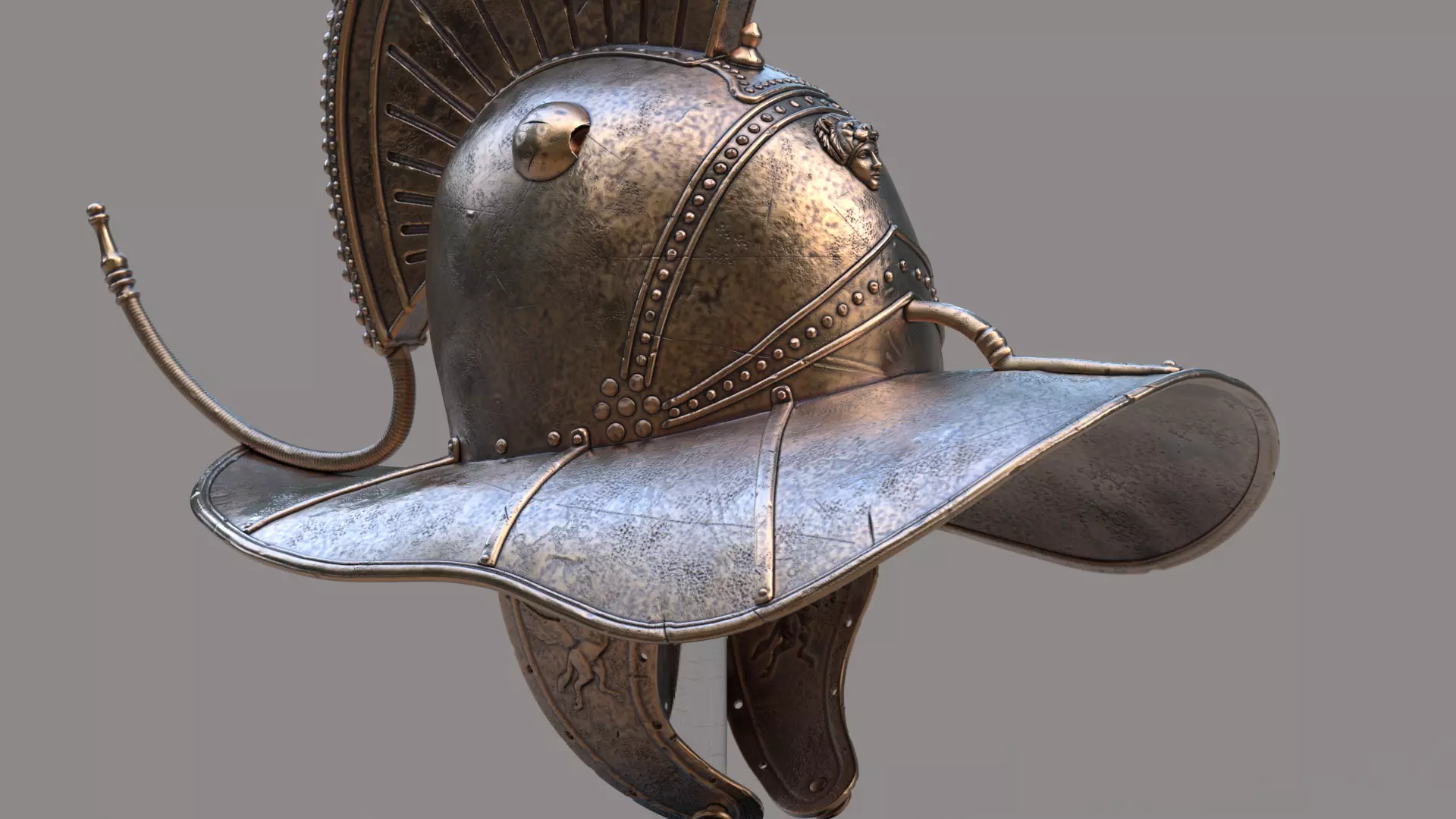 Hoplomachus Gladiator Helmet   Printable STL n HighPoly Model 3D print model_3