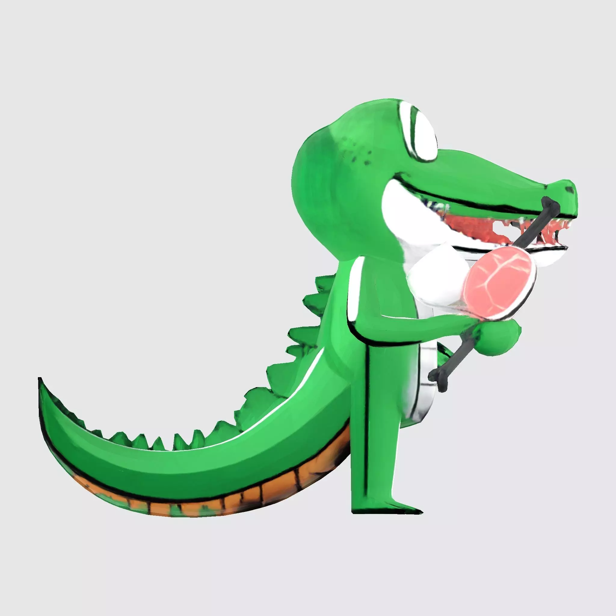 Stylized Alligator Crocodile 3D Model 3D print model_2