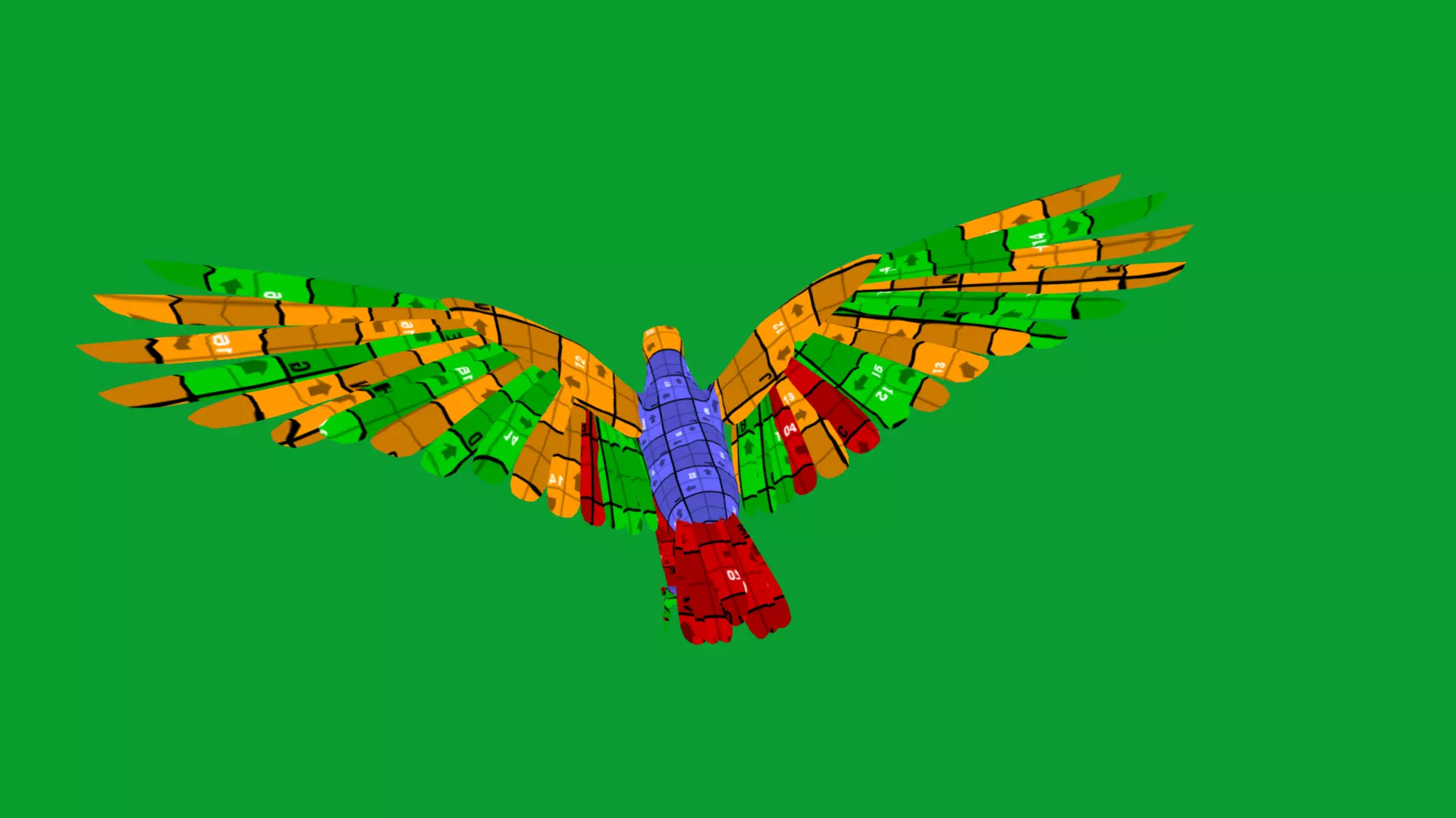 Asian Koel Cuckoo Bird Low-poly 3D model_39