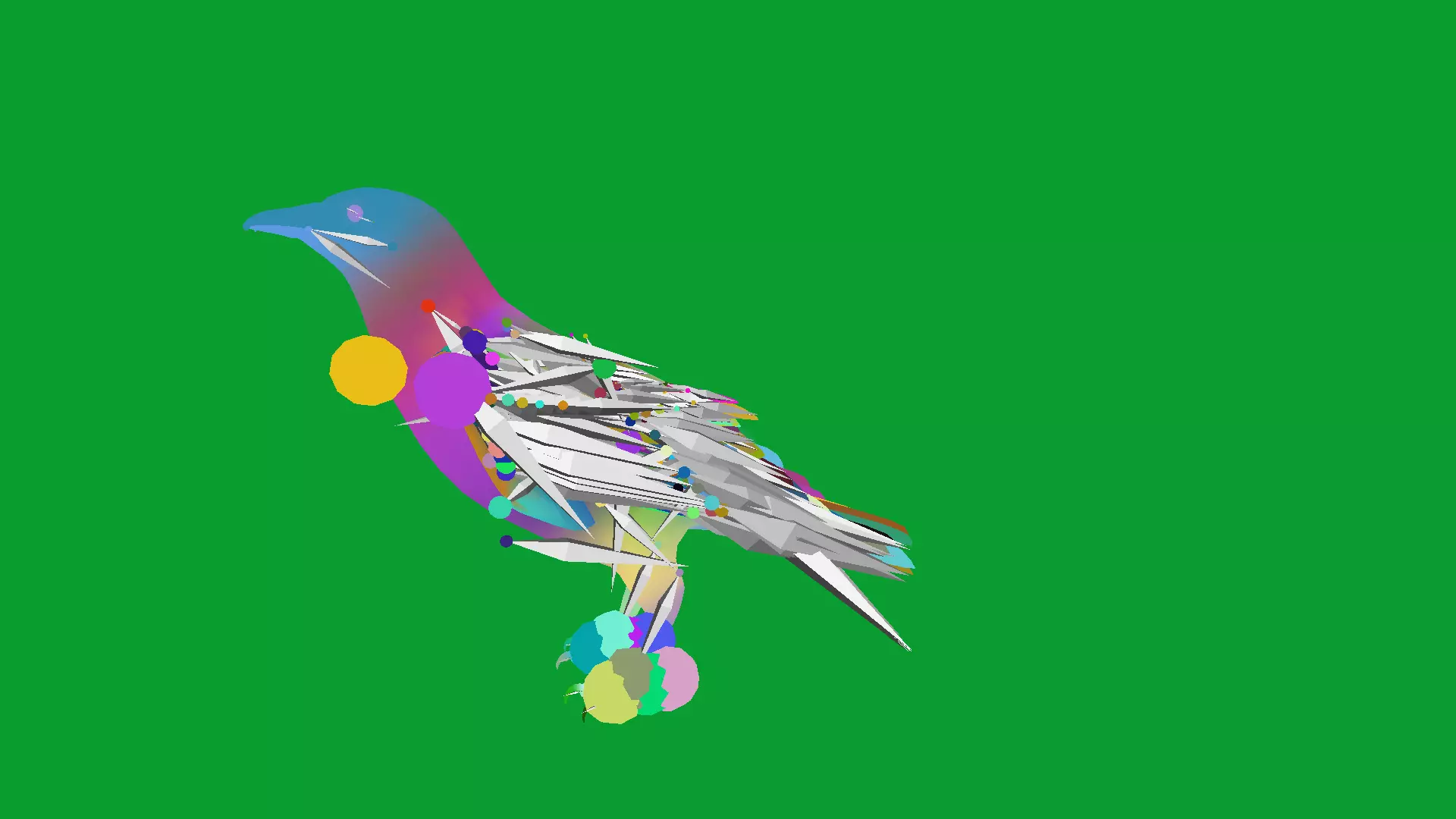 Asian Koel Cuckoo Bird Low-poly 3D model_31
